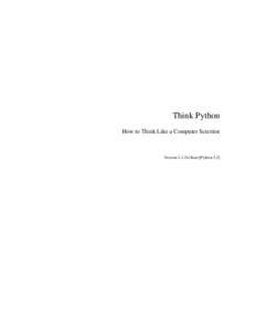 Think Python How to Think Like a Computer Scientist Version[removed]+Kart [Python 3.2]  Think Python