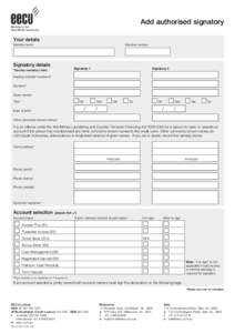 Reset Form  Add authorised signatory Banking for the ExxonMobil Community