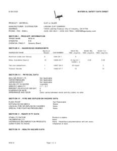 Text1 MATERIAL SAFETY DATA SHEET  PRODUCT / MATERIAL: