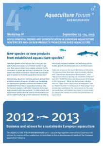 4  Aquaculture Forum Workshop IV