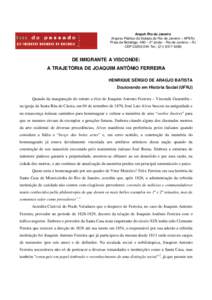 Anpuh Rio de Janeiro Arquivo Público do Estado do Rio de Janeiro – APERJ Praia de Botafogo, 480 – 2º andar - Rio de Janeiro – RJ