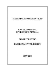 MATERIALS MOVEMENT LTD  ENVIRONMENTAL