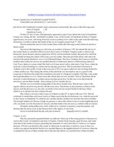 Southern Campaign American Revolution Pension Statements & Rosters Pension Application of Archibald Campbell W10572 Transcribed and annotated by C. Leon Harris [On 28 Jan 1833 Archibald Campbell made a declaration substa