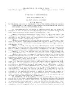 LEGISLATURE OF THE STATE OF IDAHO Sixty-third Legislature First Regular Session[removed]IN THE HOUSE OF REPRESENTATIVES HOUSE JOINT MEMORIAL NO. 4