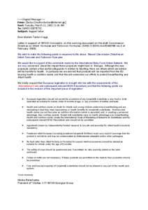 -----Original Message----From: Claritas [mailto:[removed]] Sent: Tuesday, March 22, [removed]:36 AM To: SANCO DIETETIC Subject: Support letter Dear Madam Testori-Coggi Letter in support of IBFAN Comments on the 