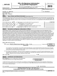 Form  IRS e-file Signature Authorization for an Exempt OrganizationEO