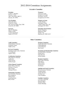 [removed]Committee Assignments Executive Committee President Connie Y. Haselden Florence County 180 N. Irby Street, MSC-G
