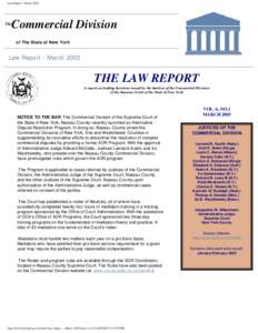 Law Report - March[removed]Commercial Division The