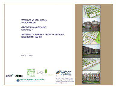 TOWN OF WHITCHURCHSTOUFFVILLE GROWTH MANAGEMENT STRATEGY