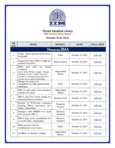 Vikram Sarabhai Library IIMA Weekly News Digest (October 19-25, 2015) SR. NO.