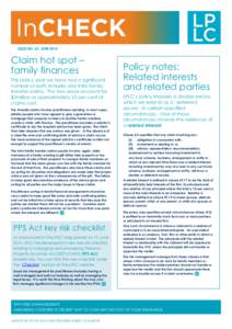 ISSUE NO. 63 JUNE[removed]Claim hot spot – family finances This policy year we have had a significant number of both Amadio and intra-family