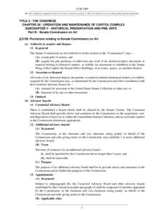 2 USC 2108 NB: This unofficial compilation of the U.S. Code is current as of Jan. 4, 2012 (see http://www.law.cornell.edu/uscode/uscprint.html). TITLE 2 - THE CONGRESS CHAPTER 30 - OPERATION AND MAINTENANCE OF CAPITOL CO