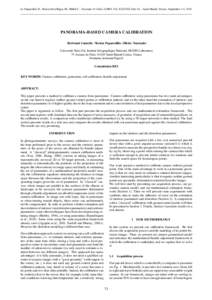 In: Paparoditis N., Pierrot-Deseilligny M., Mallet C., Tournaire O. (Eds), IAPRS, Vol. XXXVIII, Part 3A – Saint-Mandé, France, September 1-3, 2010  PANORAMA-BASED CAMERA CALIBRATION Bertrand Cannelle, Nicolas Paparodi