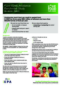 Love Food Hate Waste partner: Food Waste Avoidance Study - At a glance - Cook it : Web Colour