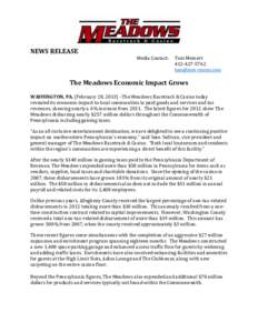 NEWS RELEASE Media Contact: Tom Meinert[removed]removed]