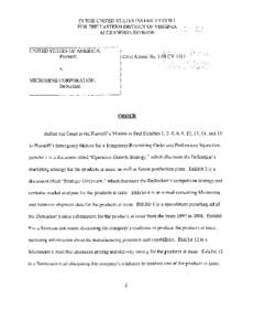 [Proposed] Order : U.S. v. Microsemi Corporation