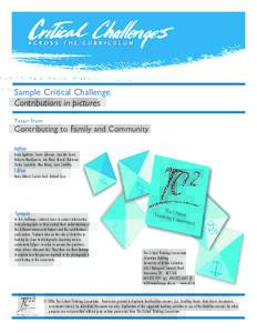 Sample Critical Challenge Contributions in pictures Taken from Contributing to Family and Community Authors