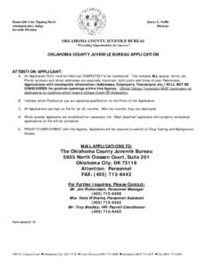 Honorable Lisa Tipping Davis Administrative Judge Juvenile Division James L. Saffle Director