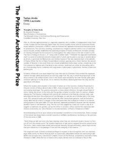 Tadao Ando 1995 Laureate Essay