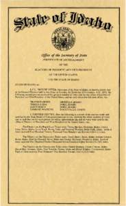 Certificate of Ascertainment - Idaho