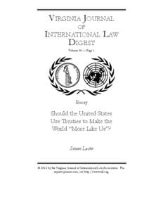 VIRGINIA JOURNAL OF INTERNATIONAL LAW DIGEST O