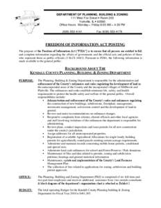 DEPARTMENT OF PLANNING, BUILDING & ZONING 111 West Fox Street  Room 203 Yorkville, IL  60560 Office Hours: Monday – Friday 8:00 AM – 4:30 PM[removed]