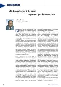 Franconomies «De Ouagadougou à Bucarest, en passant par Antananarivo» par Marcel Ranjeva Ministre des Affaires Etrangères