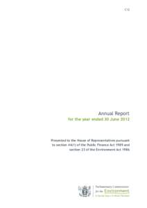 C12  Annual Report for the year ended 30 JunePresented to the House of Representatives pursuant