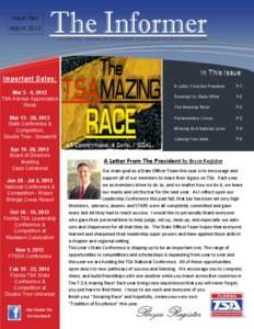 Issue Two March 2013 The Informer  A QUARTERLY JOURNAL OF THE FLORIDA TECHNOLOGY STUDENT ASSOCIATION