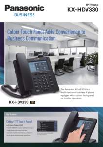 IP Phone  KX-HDV330 Colour Touch Panel Adds Convenience to Business Communication