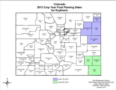 Colorado 2013 Crop Year Final Planting Dates for Soybeans MOFFAT 081