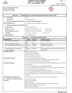 SAFETY DATA SHEET GPx Assay Buffer (10X) Page: 1 Revision: [removed]Supersedes Revision: [removed]