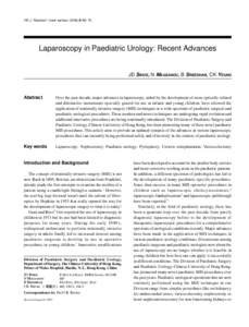 HK J Paediatr (new series) 2004;9:[removed]Laparoscopy in Paediatric Urology: Recent Advances JD SIHOE, N MAGSANOC, B SREEDHAR, CK YEUNG