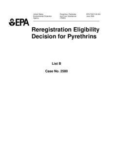 US EPA - Pesticides - Pyrethrins RED