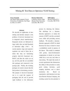 1  Mining IC Test Data to Optimize VLSI Testing