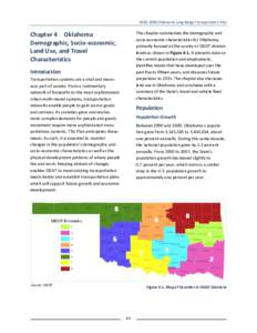 2010–2035 Oklahoma Long Range Transportation Plan  This chapter summarizes the demographic and socio-economic characteristics for Oklahoma, primarily focused at the county or ODOT division levels as shown in Figure 4-1