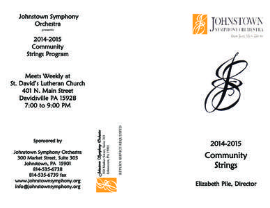 Johnstown Symphony Orchestra presents[removed]Community