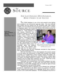 Oklahoma State Bureau of Investigation / Government / Biology / Federal Bureau of Investigation / Biological databases / Privacy / Combined DNA Index System / ODIS / A. DeWade Langley / Biometrics / DNA / Security