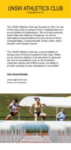 Association of Commonwealth Universities / University of New South Wales / Track and field