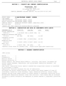 MATERIAL SAFETY DATA SHEET  Page 1