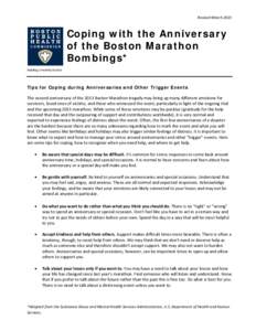 Revised MarchCoping with the Anniversary of the Boston Marathon Bombings* Building a Healthy Boston