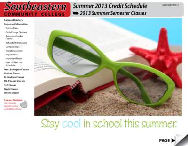 Summer 2013 Credit Schedule  updated[removed]Summer Semester Classes