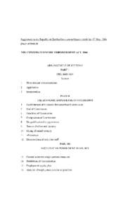 th  Supplement to the Republic of Zambia Government Gazette dated the 19 May, 2006 [No.9 ofTHE CITIZENS ECONOMIC EMPOWERMENT ACT, 2006