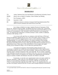 MEMORANDUM TO: Andrew Spielman, Ken Lloyd and Members of the Regional Air Quality Council  FROM: