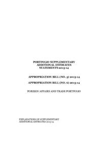PORTFOLIO SUPPLEMENTARY ADDITIONAL ESTIMATES STATEMENTS[removed]APPROPRIATION BILL (NO[removed]APPROPRIATION BILL (NO[removed]FOREIGN AFFAIRS AND TRADE PORTFOLIO