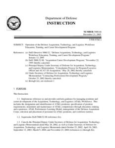 DoD Instruction[removed]; December 21, 2005