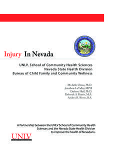 Injury In Nevada UNLV, School of Community Health Sciences Nevada State Health Division Bureau of Child Family and Community Wellness Michelle Chino, Ph.D. Jonathon LaValley, MPH