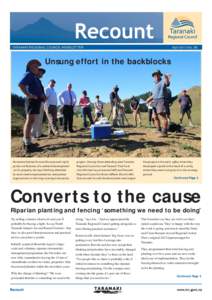 TARANAKI REGIONAL COUNCIL NEWSLETTER  April 2013 No. 88 Unsung effort in the backblocks