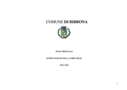 COMUNE DI BIBBONA  PIANO TRIENNALE DI PREVENZIONE DELLA CORRUZIONE