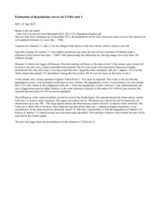 Estimation of degradation curves for LYRA unit 2 IED 25 Apr 2013 Based on the last report http://solwww.oma.be/users/dammasch/IED_20121218_DegradationUpdate.pdf that uses data from campaigns up to December 2012, the degr